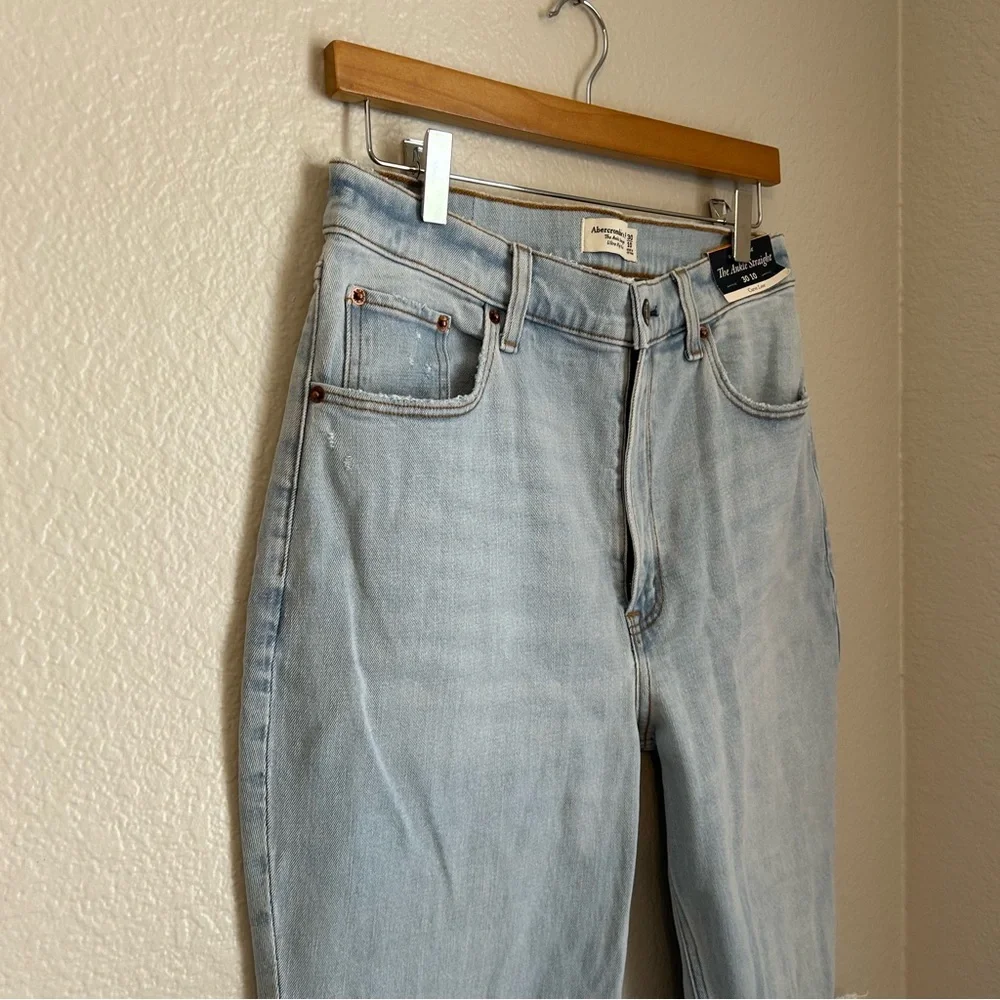 NWT, Abercrombie & Fitch Curve Love The Ankle Straight Ultra High Rise Jeans, 30 - Picture 3 of 11